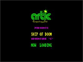 Title screen of Adventure C: Ship Of Doom on the Amstrad CPC.