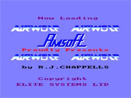 Title screen of Airwolf on the Amstrad CPC.
