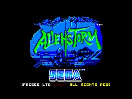 Title screen of Alien Storm on the Amstrad CPC.