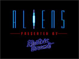 Title screen of Aliens on the Amstrad CPC.