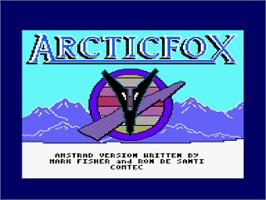 Title screen of Arcticfox on the Amstrad CPC.