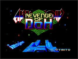Title screen of Arkanoid - Revenge of DOH on the Amstrad CPC.