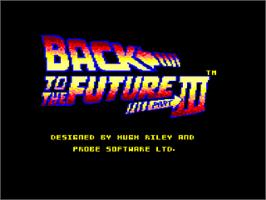 Title screen of Back to the Future 3 on the Amstrad CPC.