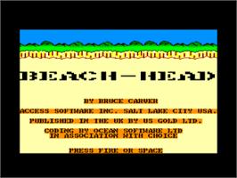 Title screen of Beach Head on the Amstrad CPC.