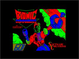 Title screen of Bionic Commando on the Amstrad CPC.