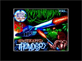Title screen of Blazing Thunder on the Amstrad CPC.