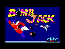 Title screen of Bomb Jack on the Amstrad CPC.