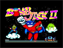 Title screen of Bomb Jack 2 on the Amstrad CPC.