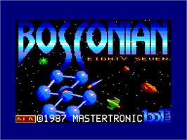 Title screen of Bosconian '87 on the Amstrad CPC.