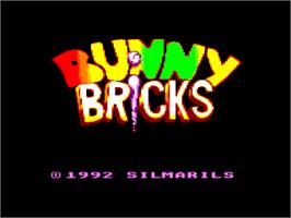 Title screen of Bunny Bricks on the Amstrad CPC.