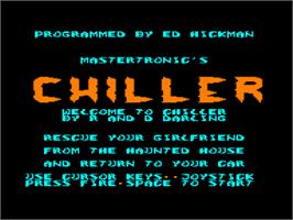 Title screen of Chiller on the Amstrad CPC.