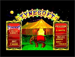 Title screen of Circus Games on the Amstrad CPC.