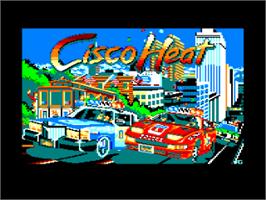 Title screen of Cisco Heat: All American Police Car Race on the Amstrad CPC.