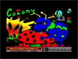 Title screen of Colony on the Amstrad CPC.
