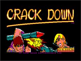 Title screen of Crack Down on the Amstrad CPC.