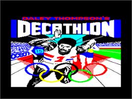 Title screen of Daley Thompson's Decathlon on the Amstrad CPC.