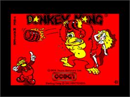 Title screen of Donkey Kong on the Amstrad CPC.