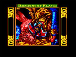 Title screen of Dragons of Flame on the Amstrad CPC.