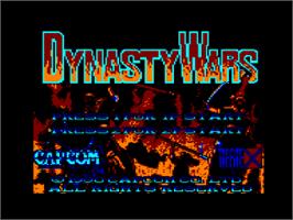 Title screen of Dynasty Wars on the Amstrad CPC.
