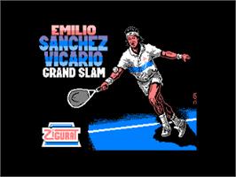 Title screen of Emilio Sanchez Vicario Grand Slam on the Amstrad CPC.