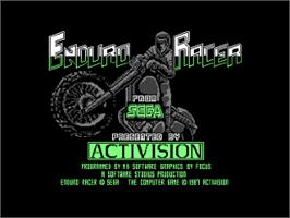 Title screen of Enduro Racer on the Amstrad CPC.