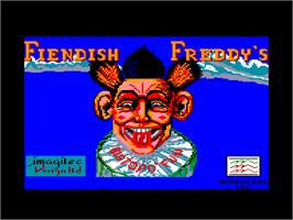 Title screen of Fiendish Freddy's Big Top O' Fun on the Amstrad CPC.