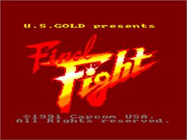Title screen of Final Fight on the Amstrad CPC.