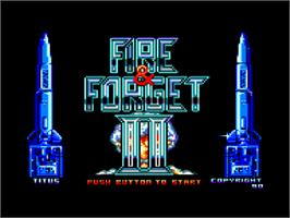 Title screen of Fire and Forget 2: The Death Convoy on the Amstrad CPC.