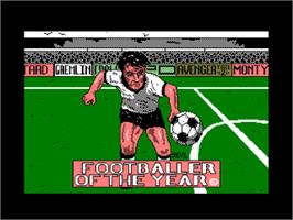 Title screen of Footballer of the Year on the Amstrad CPC.