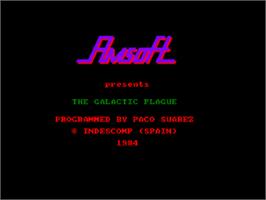 Title screen of Galactic Plague on the Amstrad CPC.