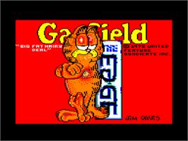 Title screen of Garfield: Big, Fat, Hairy Deal on the Amstrad CPC.