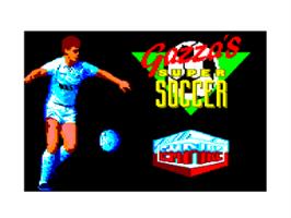 Title screen of Gazza's Super Soccer on the Amstrad CPC.