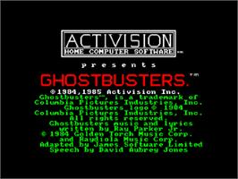 Title screen of Ghostbusters on the Amstrad CPC.