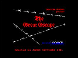Title screen of Great Escape on the Amstrad CPC.