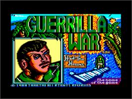 Title screen of Guerrilla War on the Amstrad CPC.