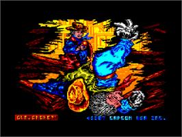 Title screen of Gun.Smoke on the Amstrad CPC.
