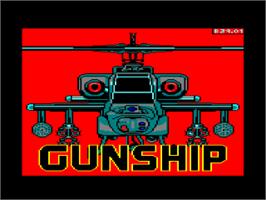 Title screen of Gunship on the Amstrad CPC.