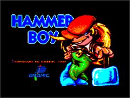 Title screen of Hammer Boy on the Amstrad CPC.