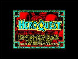 Title screen of Hero Quest: Return of the Witch Lord on the Amstrad CPC.