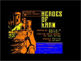 Title screen of Heroes of Karn on the Amstrad CPC.