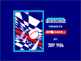 Title screen of Impossaball on the Amstrad CPC.