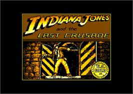 Title screen of Indiana Jones and the Last Crusade: The Action Game on the Amstrad CPC.