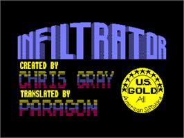 Title screen of Infiltrator on the Amstrad CPC.