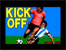 Title screen of Kick Off on the Amstrad CPC.