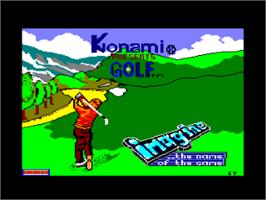 Title screen of Konami's Golf on the Amstrad CPC.