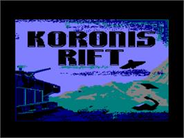 Title screen of Koronis Rift on the Amstrad CPC.
