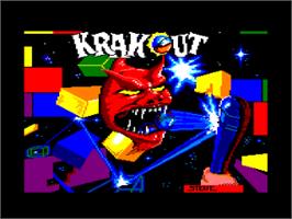 Title screen of Krakout on the Amstrad CPC.