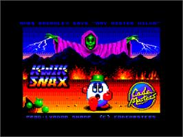 Title screen of Kwik Snax on the Amstrad CPC.