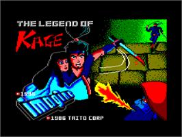 Title screen of Legend of Kage, The on the Amstrad CPC.
