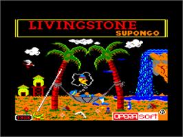 Title screen of Livingstone, I Presume on the Amstrad CPC.